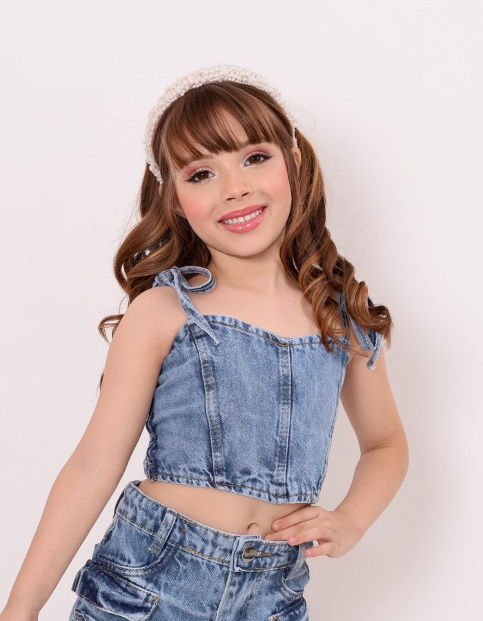 CROPPED JEANS INFANTIL DESGRADEADO