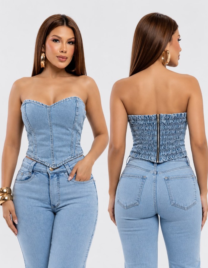 CROPPED CORSET JEANS PREMIUM