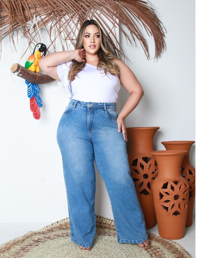 CALÇA JEANS FEMININA PLUS SIZE