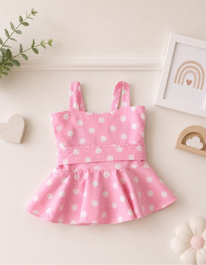 BLUSA DE ALÇA COM BOLINHA