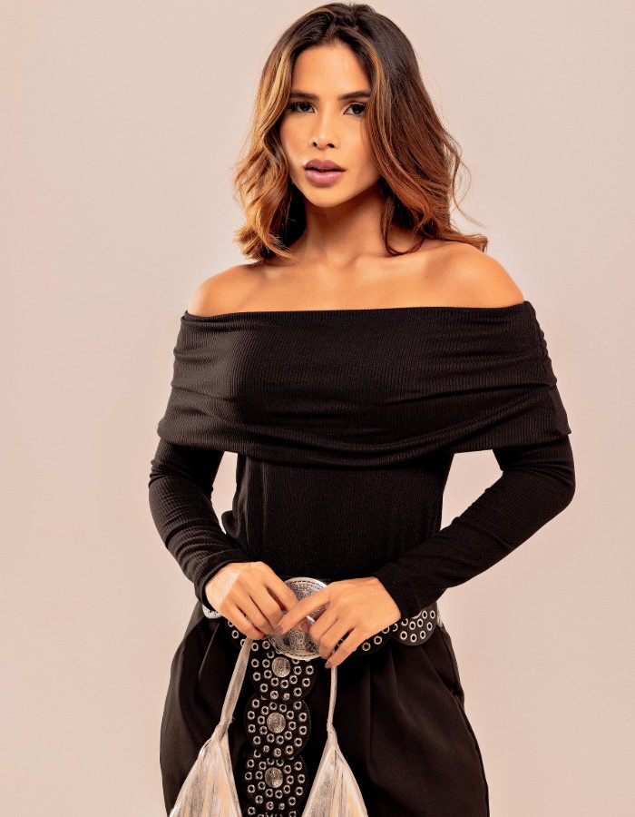 Blusa Suede Canelado 