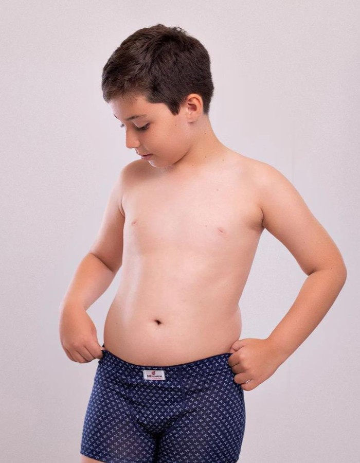 Cueca box infantil risca de giz REF: 14