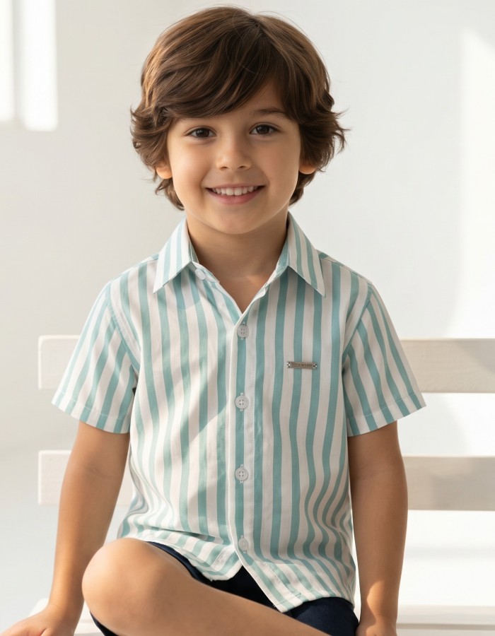 COLEÇÃO GABRIEL - CAMISA LISTRADA MANGA CURTA 