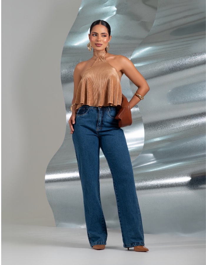 Calça wide leg