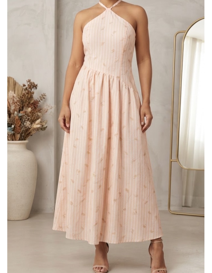Vestido longo de alça 