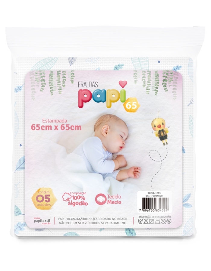 FRALDA PAPI ESTAMPADA 65cmX65cm
