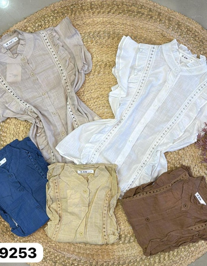 BLUSA TECIDO LINHO  BABADO 