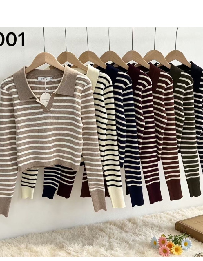 A blusa modal listrada manga longa 