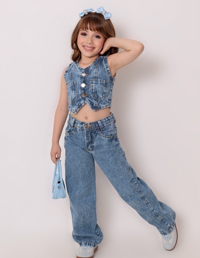 CONJUNTO JEANS INFANTIL DESGRADEADO