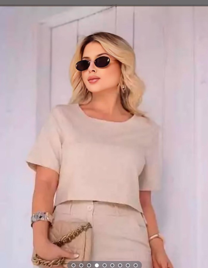 BLUSA LINHO COM ELASTANO