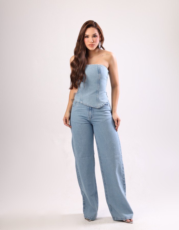 calça wide Basica