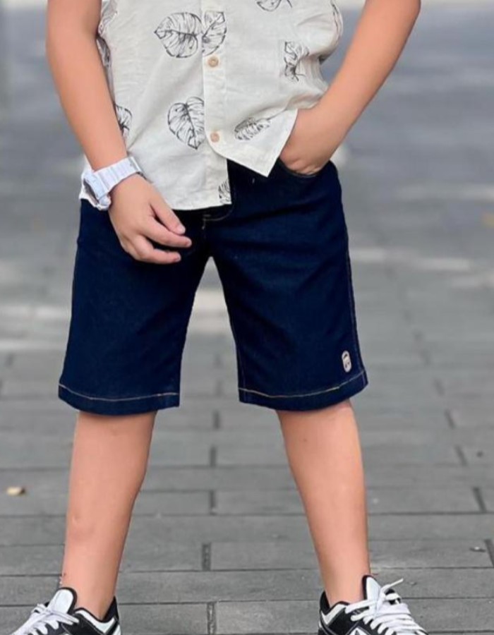 BERMUDA JEANS COM ELASTANO
