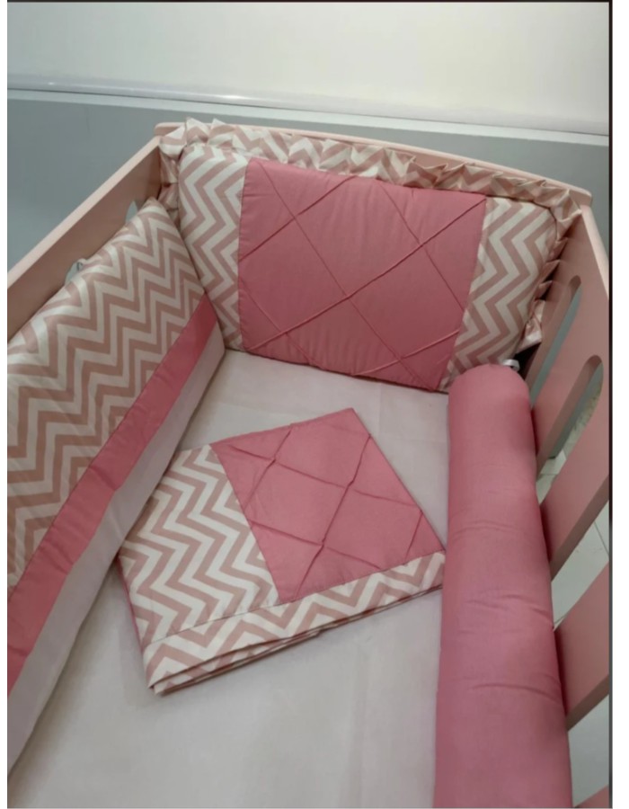 KIT STAR MINI BERÇO NEUTRO CHEVRON 7 PEÇAS