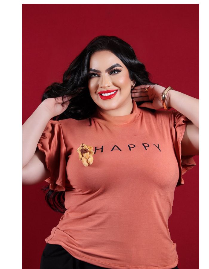 Blusa gola alta manga soltinha (ESTAMPAS DE URSOS VARIADAS) 