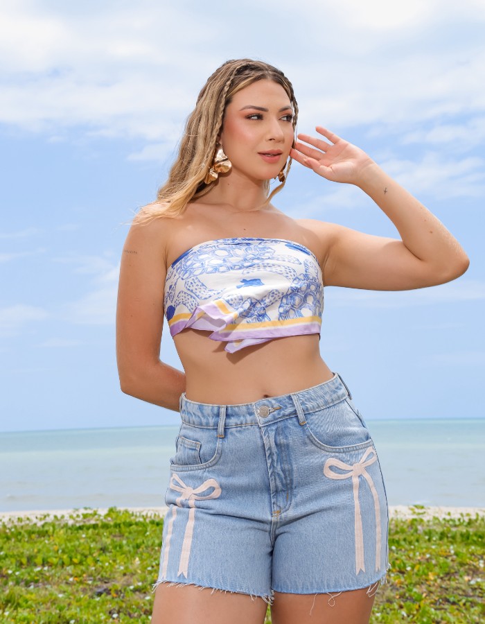 SHORT LAÇO BORDADO