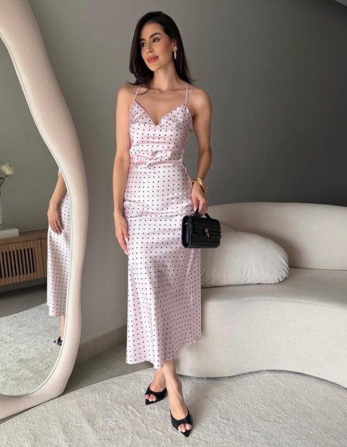 VESTIDO CETIM POÁ