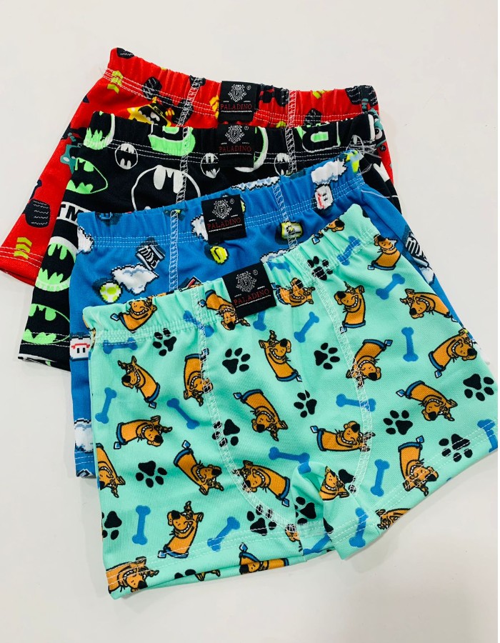 Kit c/4  Cueca Infantil Cós Embutido 
