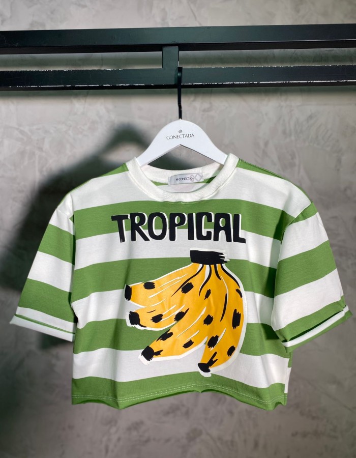 CROPPED LISTRADO TROPICAL