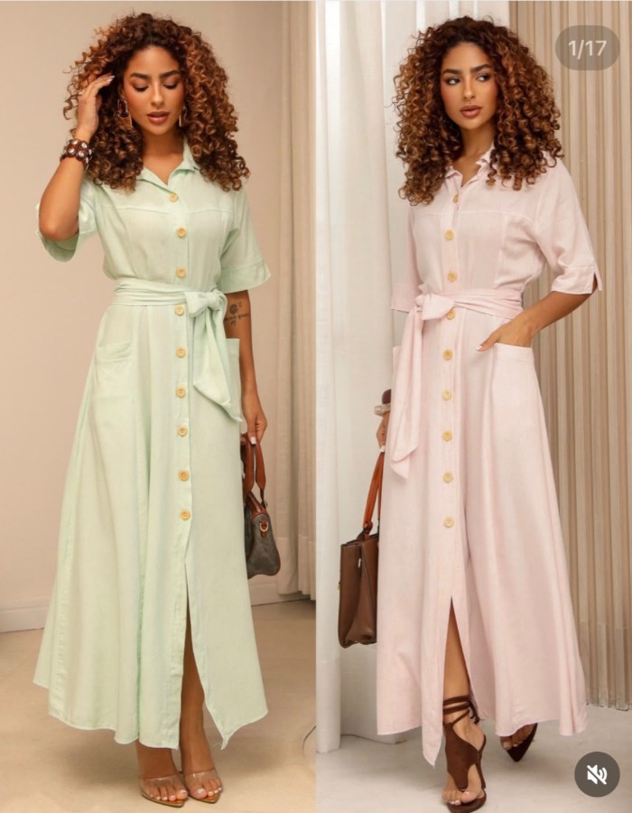 Vestido chamise bolso