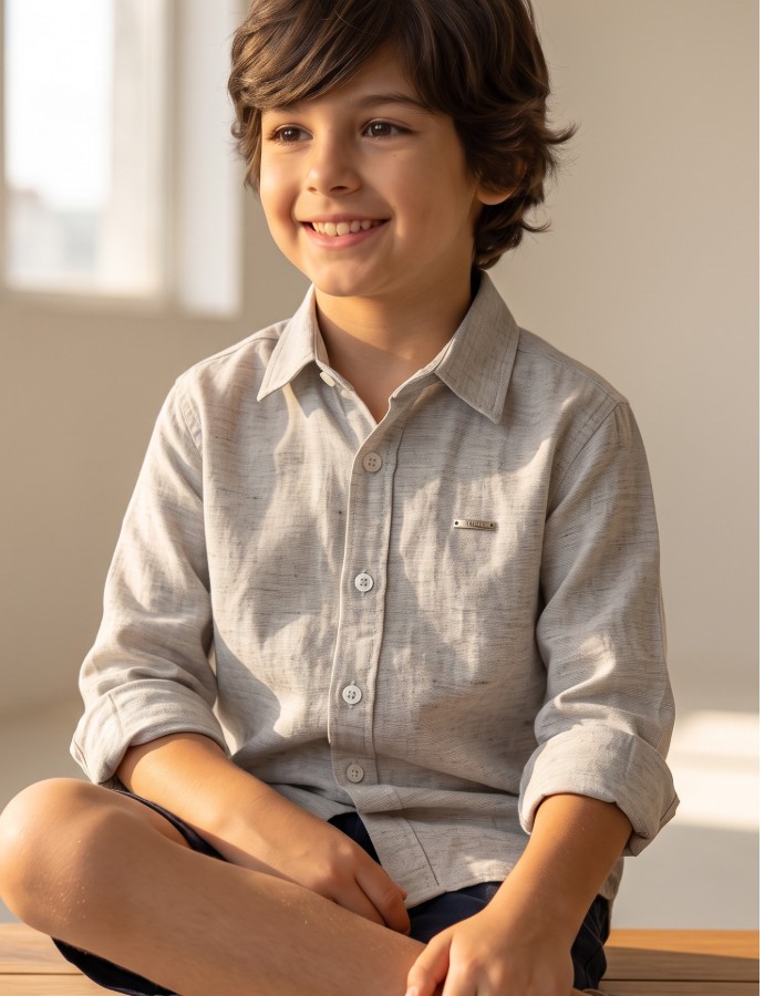 CAMISA VITTORINO - Camisa Manga Longa Linho Flamê 