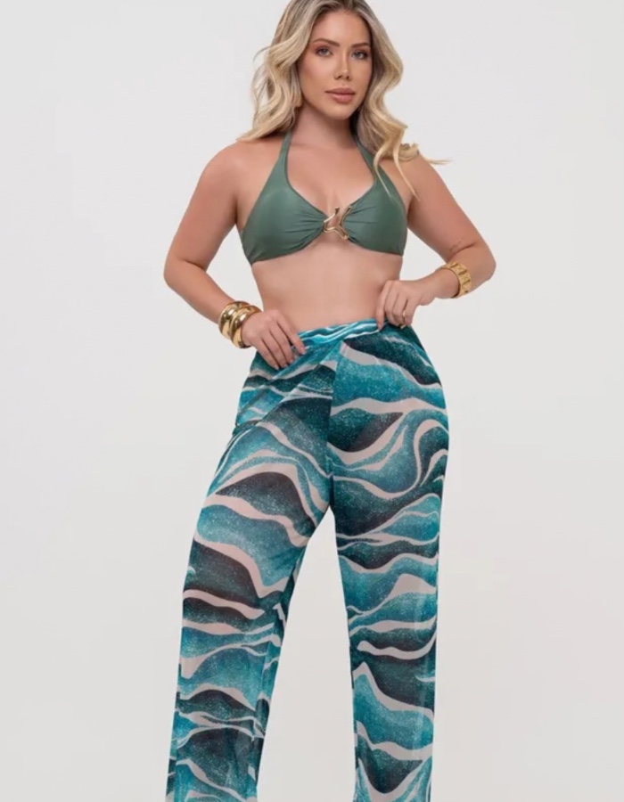 CALÇA TULE ESTAMPADA 