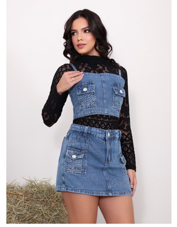 SHORT SAIA COM BOLSINHO DE BRILHO 
