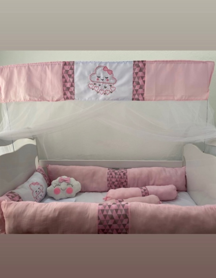 KIT BERÇO AMERICANO COM PELUCIA BEBE EMANUEL 