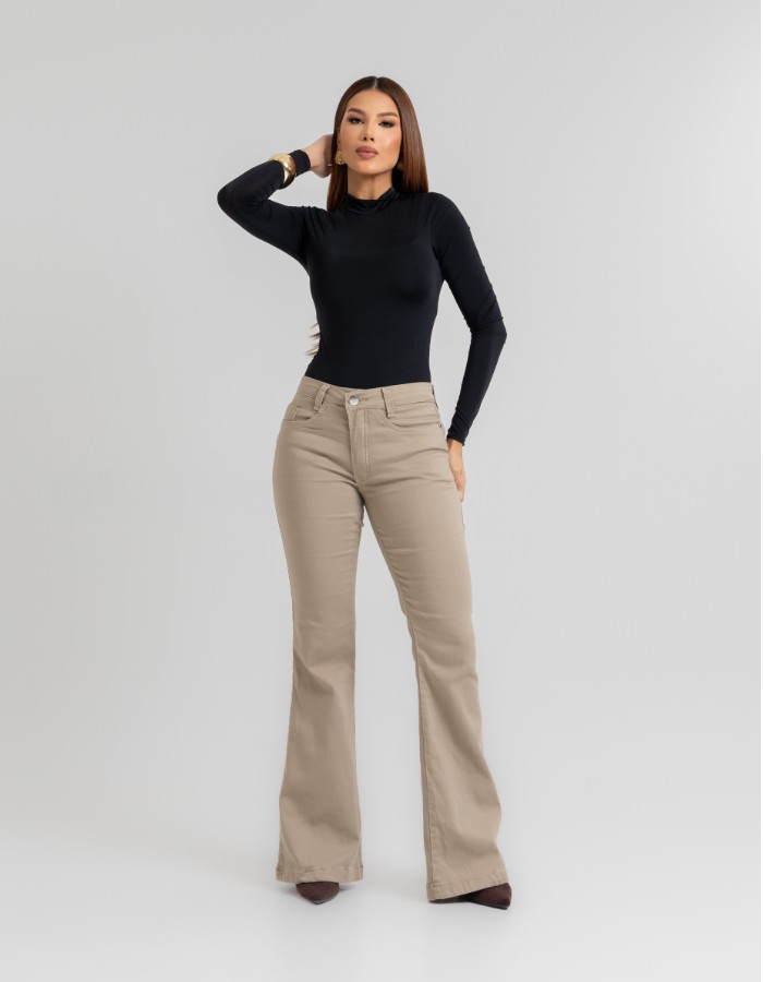 CALÇA FLARE FEM C/LYCRA
