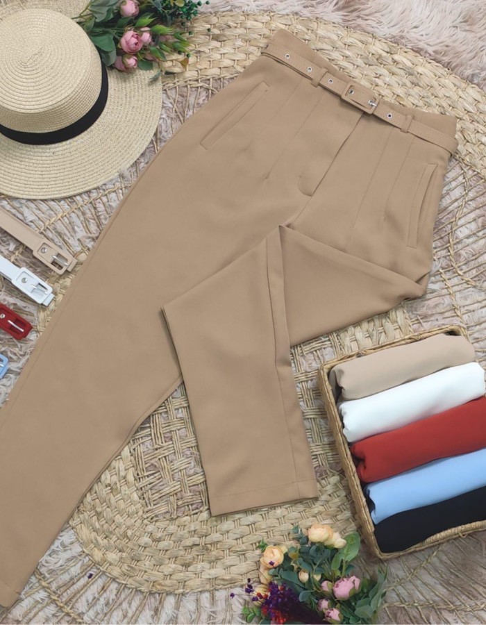 CALÇA ZARA C/ CINTO TECIDO ALFAIATARIA 