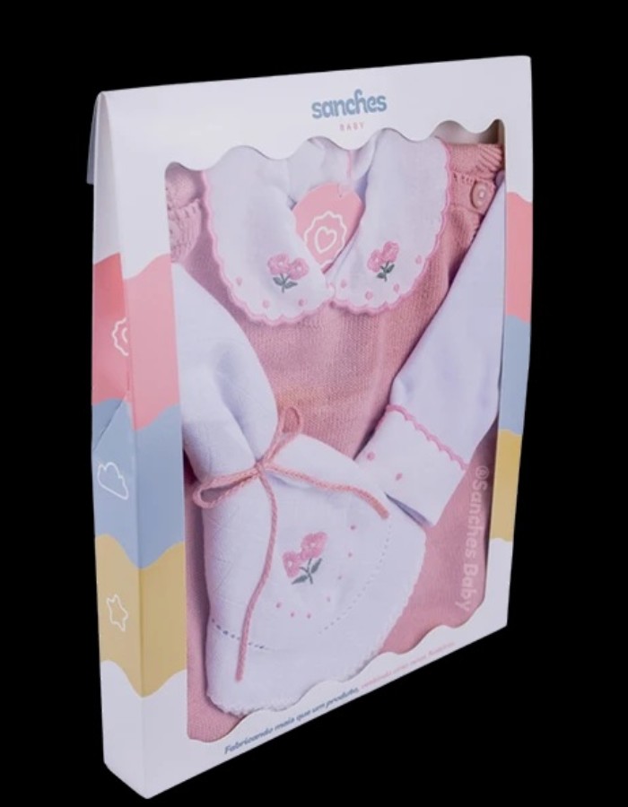 CONJUNTO MACACÃO SANCHES (BODY MANGA LONGA,  MACACÃO REGATA,  PANO DE BOCA)
