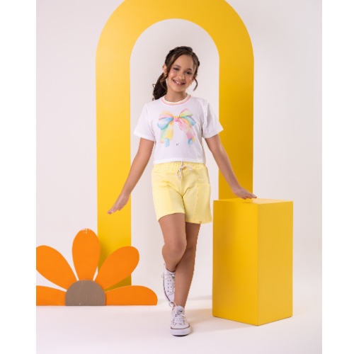 Conjunto Cropped Gola c/ Short com bolsos
