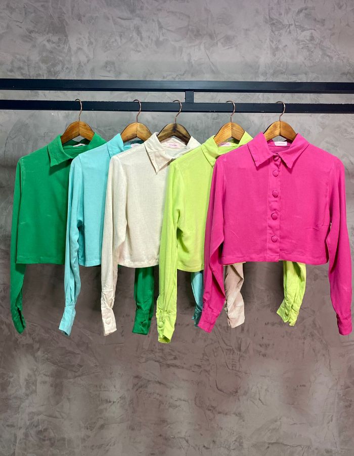 CROPPED CAMISA MANGA LONGA