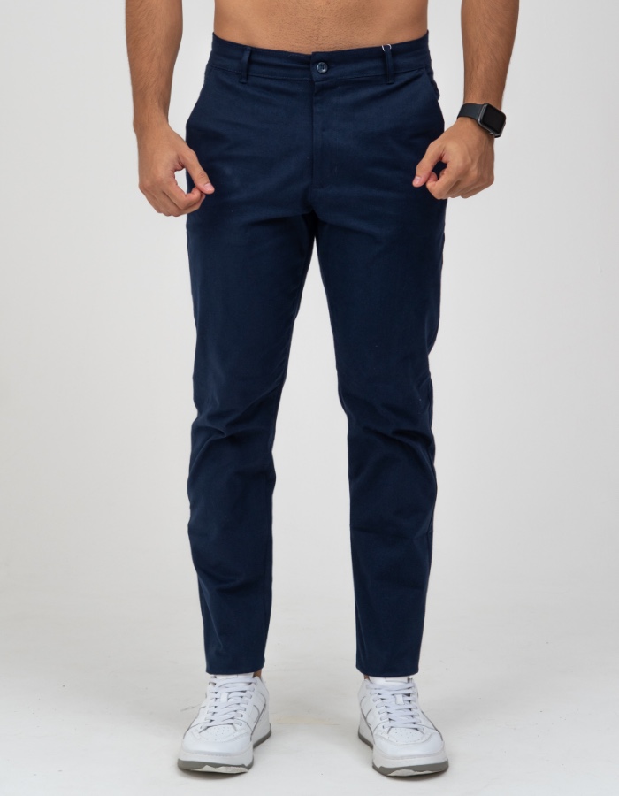 CALÇA SARJA TRADICIONAL AZUL MARINHO