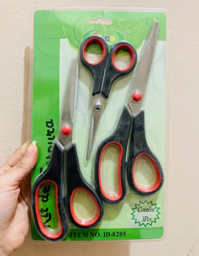 KIT TESOURA C/ 3 UNIDADES ID-8205