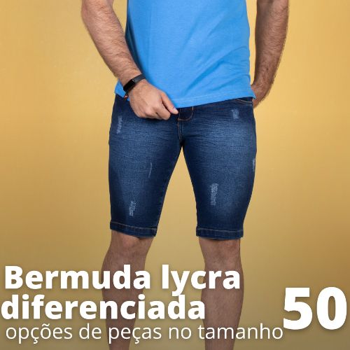 BERMUDA LYCRA DIFERENCIADA PLUS SIZE  TAMANHO 50