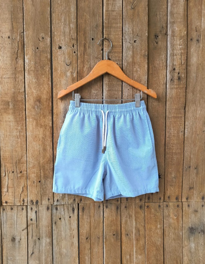 SHORT MAURICINHO LINHO AZUL PISCINA