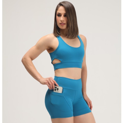 CONJUNTO SHORT LISO COM BOLSO LATERAL