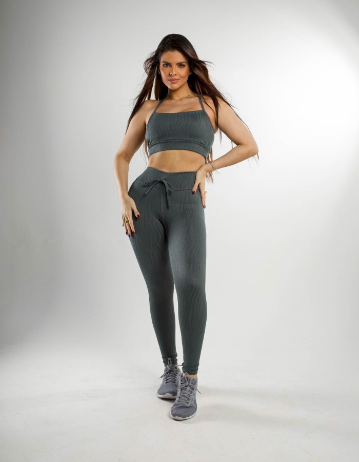 CONJUNTO CALÇA INTEIRA TOP IALE JACKARD