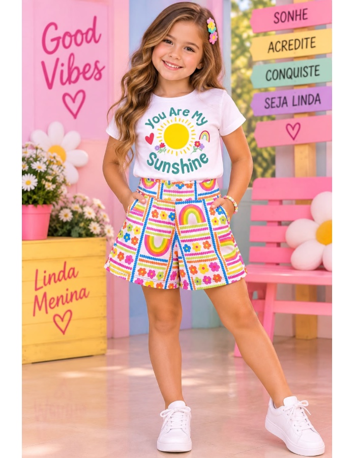 Conjunto short com bolso sunshine 