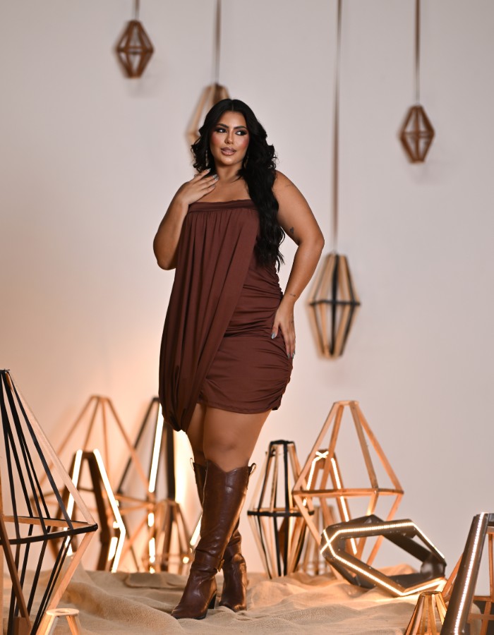 VESTIDO C/ ALÇAS DE STRASS SÃO JOÃO