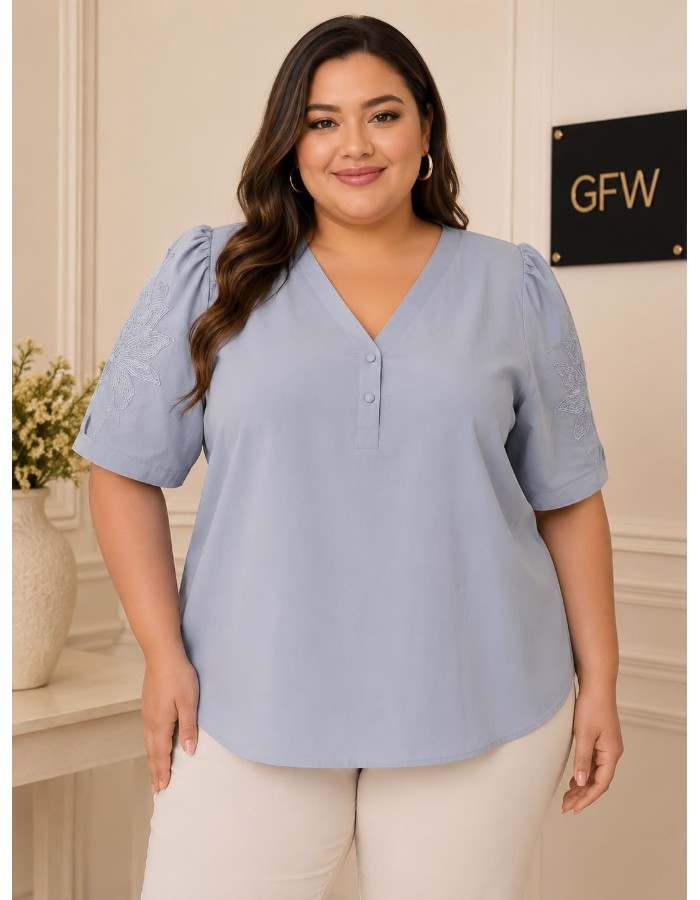 Blusa Plus tricoline