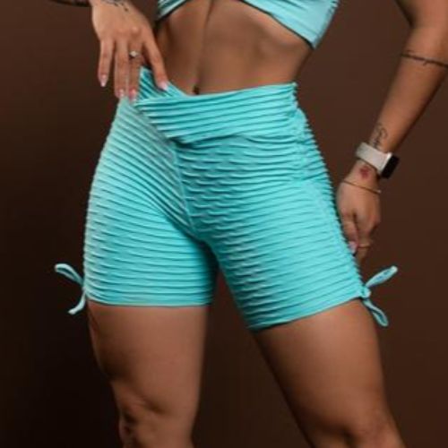 Short empina bumbum com regulador tecido bolha