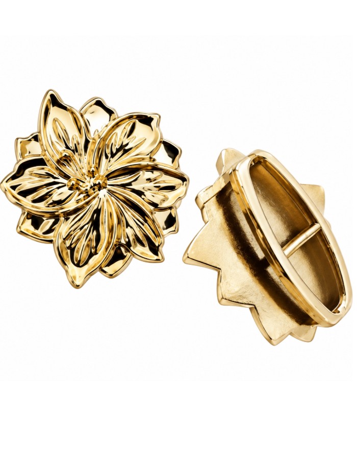 ACESSÓRIO FIVELA FLOR ABS DOURADA - C/ 1 UNIDADE