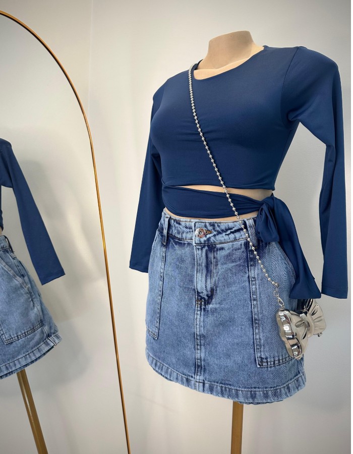 SHORT SAIA BLUE FASH LISO 