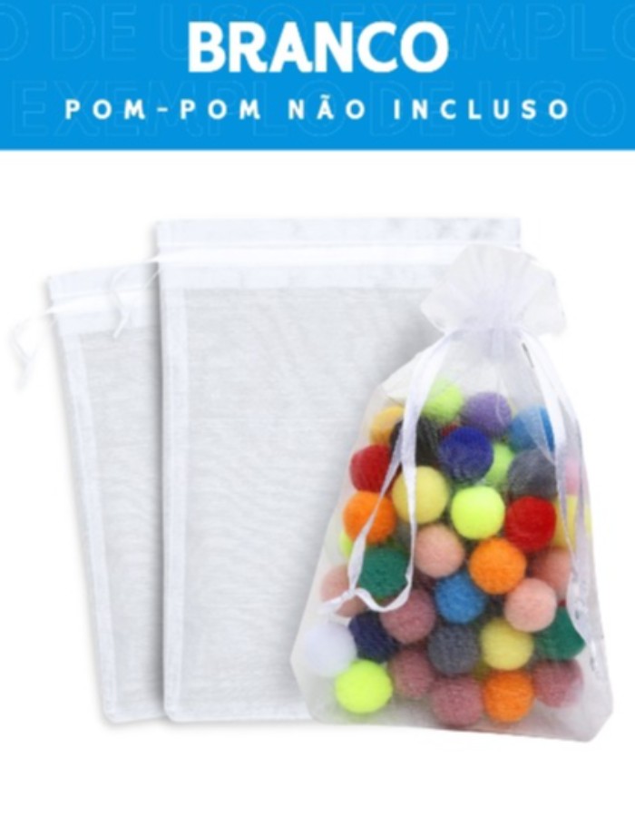 SACO ORGANZA  -  SAQUINHO P/ LEMBRANCINHA - PACOTE C/100 UND