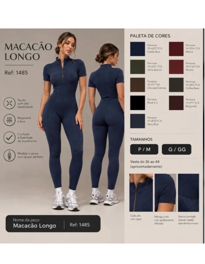 Macacão Longo Ziper