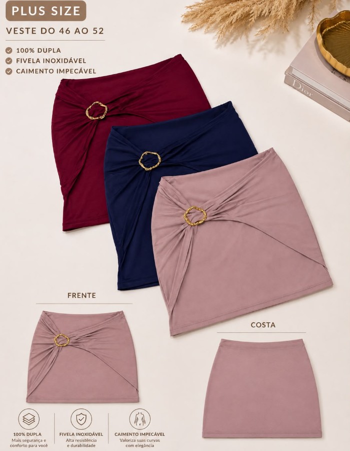 Saia 100% Dupla  - PLUS SIZE