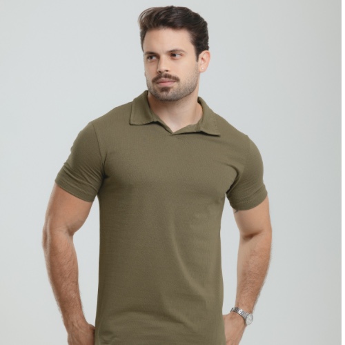 CAMISA GOLA POLO V CANELADINHA